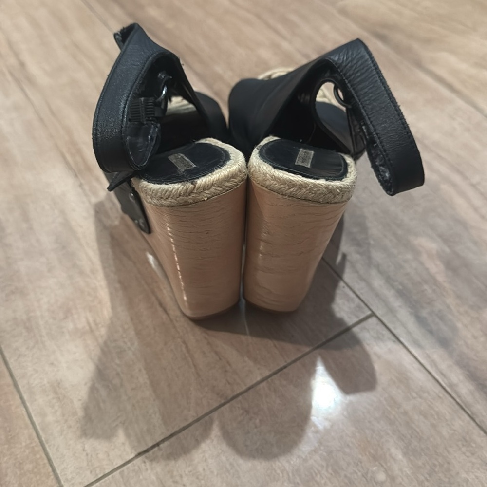 Max studio Shoes Women s Size 6 Black Camilla Wedge platform Open Toe Sandals - Picture 4 of 10